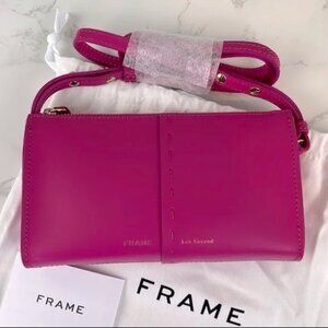Fuchsia Leather Crossbody Wallet